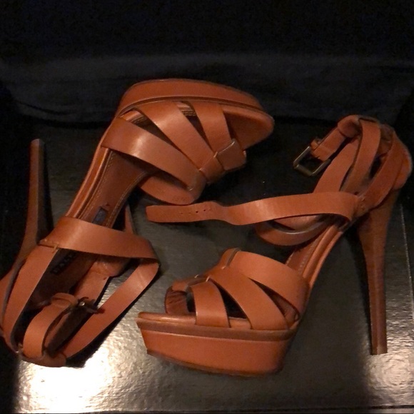 Ralph Lauren Jenica RL Gold Sport Calf 6.5 - Picture 5 of 8